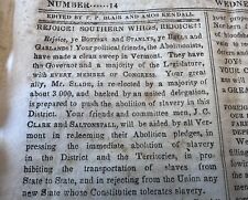 1840 Slavery Slave Abolitionist Southern Whigs Pre Civil War Newspaper picture