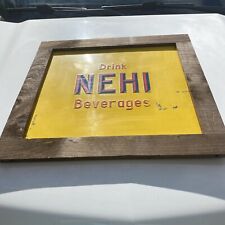 Vintage Drink Nehi Beverage Cooler Cover/ Sign  Heavy Metal Embossed Framed picture