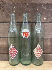 Vintage Lot Of 3 Glass Rc Cola Bottles Royal Crown picture