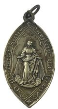 Vintage Catholic Miraculous Mary & St Aloysius Gold Tone Religious Medal picture