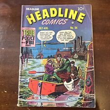 Headline Comics #54 (1952) - Golden Age Crime Cement Shoes Murder Cover picture