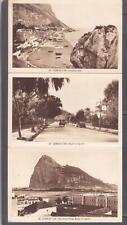 GIBRALTAR,c1920 3 joined ppc.'s. Catalan Bay,Road to Spain & The Rock from Spain picture