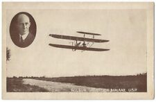 Early Aviator Wilbur Wright Flying Biplane Airplane c.1907 picture