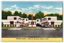 1952 Wright Motel Roadside Denver Eaglewood Colorado CO Posted Vintage Postcard picture