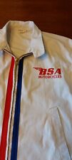 Vintage 60's Champion BSA Motorcycle Zip Up  Jacket White Red Blue Medium RARE picture