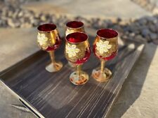 Rare Murano Glass 24K Gold Leaf Wine Glass Set picture