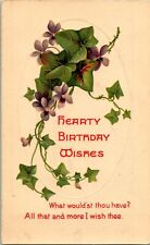 Vintage PPC - Hearty Birthday Wishes - F20827 picture