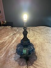 2 Carl Falkenstein MCM Blue Glass Hollywood Regency Lamp With The Nightlight picture
