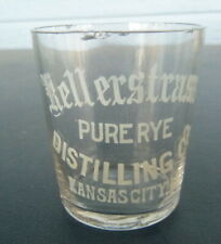 vintage pre prohibition shot glass Kellerstrass Pure Rye Distilling Kansas City picture