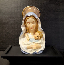Vintage Virgin Mary and Baby Jesus Planter Vase Religious Figurine Artmark Japan picture