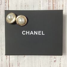 Vintage Chanel Stamped White Gold Round Steel Buttons 24 mm set of 2  picture