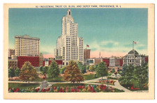 Providence Rhode Island c1940's Industrial Trust Building, Depot Park picture