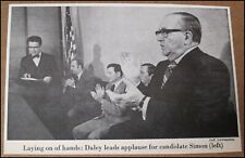 1971 Chicago Mayor Richard J. Daley and Paul Simon Newsweek Photo Clipping picture