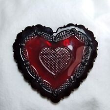 Vintage Avon Cape Cod Ruby Red Heart Trinket Box picture