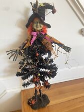 Vintage Unique Witch Halloween Christmas Tree Resin Unusual 22 Inches Tall Weird picture