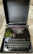 1936 Corona Standard Working Glossy Black Flat top Typewriter With Case picture