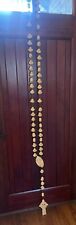 Vintage Marble St Patrick Heavy 80” Wall Rosary, Clover Beads,  Celtic Crucifix picture