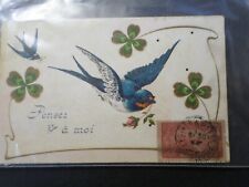 CPA Fantasy Swallows Guadeloupe, Stamp Bm Box Mobile, VF Old Postcard picture