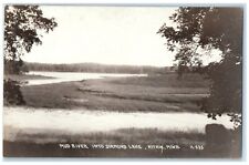 c1910's Mud River Into Diamond Lake Aitkin Minnesota MN RPPC Photo Postcard picture