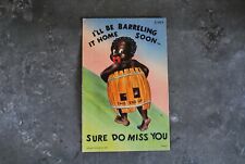 Dr Jim Stamps Linen Postcard Humor I'LL BE BARRELING IT HOME SOON picture