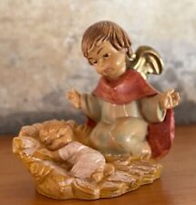 Fontanini Angel Watching Over Baby Jesus Small Figurine 138 Depose Italy 1989 picture