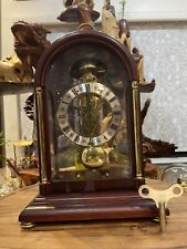 Franz Hermle Germany Skeleton Mantle Clock 791-081 WORKING And Key Include. picture