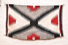ATQ Navajo Rug Textile Native American Indian 36x22 Eye Dazzler Weaving Vintage picture