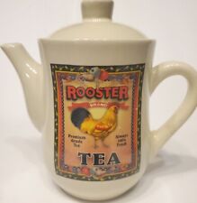 Rooster Brand Tea Ceramic Ivory Teapot Pitcher by Bay Island Inc. Holds 32oz EUC picture