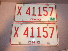 Vtg 1970s Ohio Specialty Custom License Plate Red & White picture