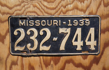 1939 MISSOURI License Plate # 232 - 744 picture