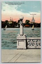 Lake Merritt View Hotel Oakland CA Postcard 1910's Showing New City Hall picture
