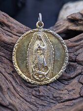 Virgen De Guadalupe Sterling Silver Pendant Medal dated 1960 TELEFONOS DE MEXICO picture