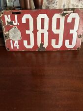 New Jersey porcelain license plate 1914 picture