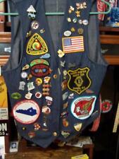 Vintage Motorcycle Vest with 50+ pins & Patches med - large  nice picture