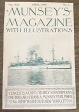 April 1898 Munsey Magazine COVER ONLY U.S. Battleship Maine Spanish American War picture