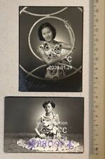 1950's Overseas Chinese pretty lady studio small photo x 2 picture
