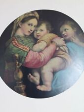 Raphael Print Madonna of the Chair Vintage 54639 picture