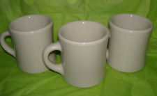Lot 3 vintage VICTOR heavy WHITE coffee cup MUGS restaurant ware 8 oz EC picture