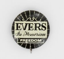 Medgar Evers 1963 Original Funeral Pin NAACP Mississippi Black Civil Rights 1464 picture