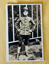 WWI US Standing Doughboy Soldier Real Photo Postcard Unposted picture