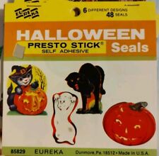 Vintage Eureka Halloween Seals Presto Stick Full Book 48 RARE picture