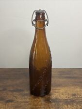 American Brew Co. Bottle Rochester New York Embossed Script Amber Glass Stopper picture