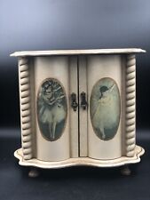 Vintage Musical Jewelry Box bleached Wood Decor M.I.M. Lador NY 1970s Japan -  X picture