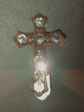 Genuine Austrian Crystal & 24K Gold Plated Cross Night Light picture
