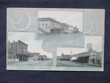 1908 Cherokee Kansas Street Scene Multi View Postcard & Cancel picture