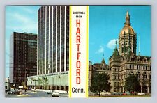 Hartford CT-Connecticut, Constitution Plaza, State Capitol, Vintage Postcard picture