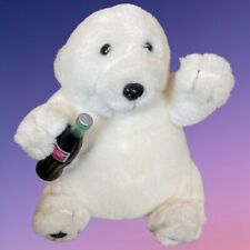 Vintage 1997 Coca Cola Polar Bear 7” Plush with Bottle.  picture