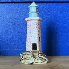 Vintage Aquarium Ceramic Lighthouse, Hand Painted Japan, 6.75” Tall Nice picture