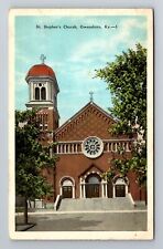 Owensboro KY-Kentucky, St Stephen's Church, Antique Vintage Souvenir Postcard picture