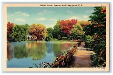 c1940's Shelter House Downing Park Newburgh New York NY Vintage Postcard picture